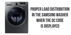 Proper load distribution in the Samsung washer when the DC code is displayed