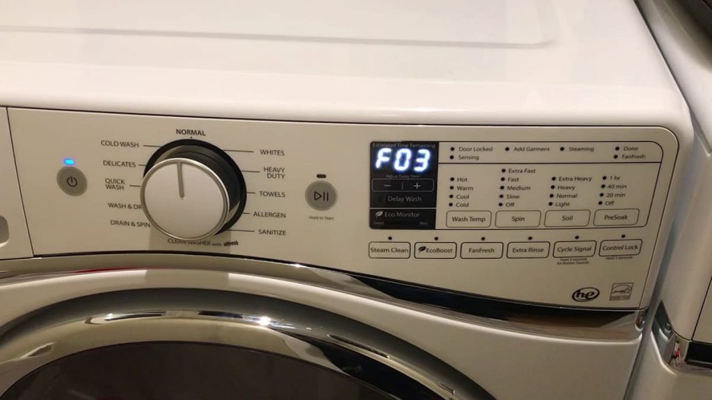 F03 on the Maytag washer