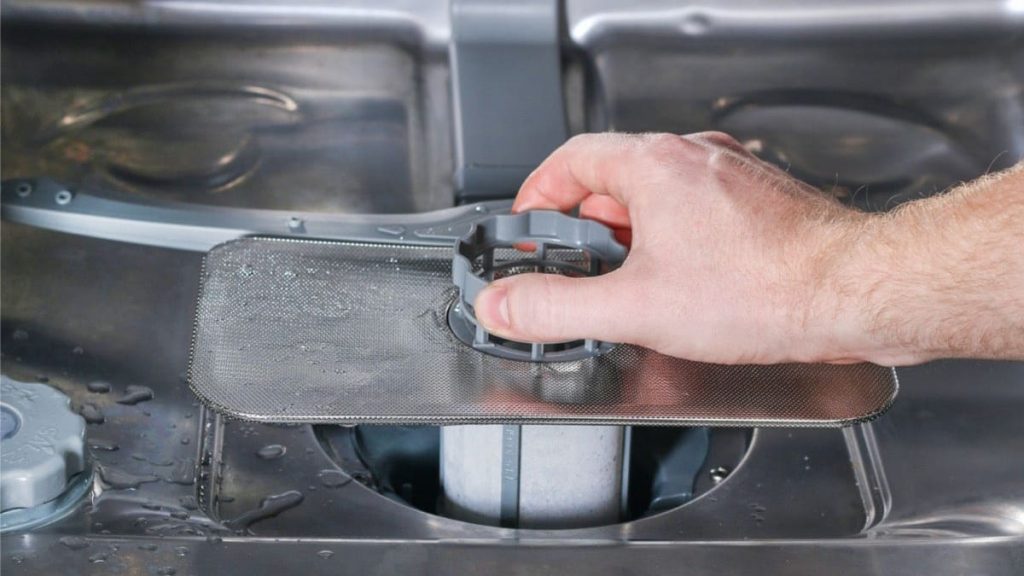 dishwasher not draining filter