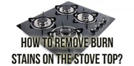 How to remove burn stains on the stove top?