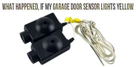 What happened, if my garage door sensor lights yellow
