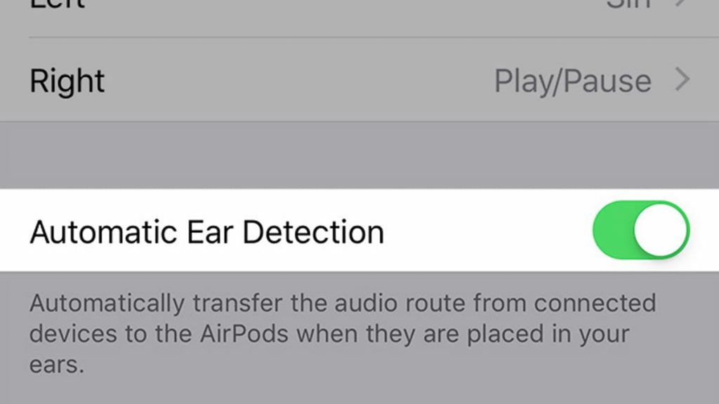 Disable automatic ear detection