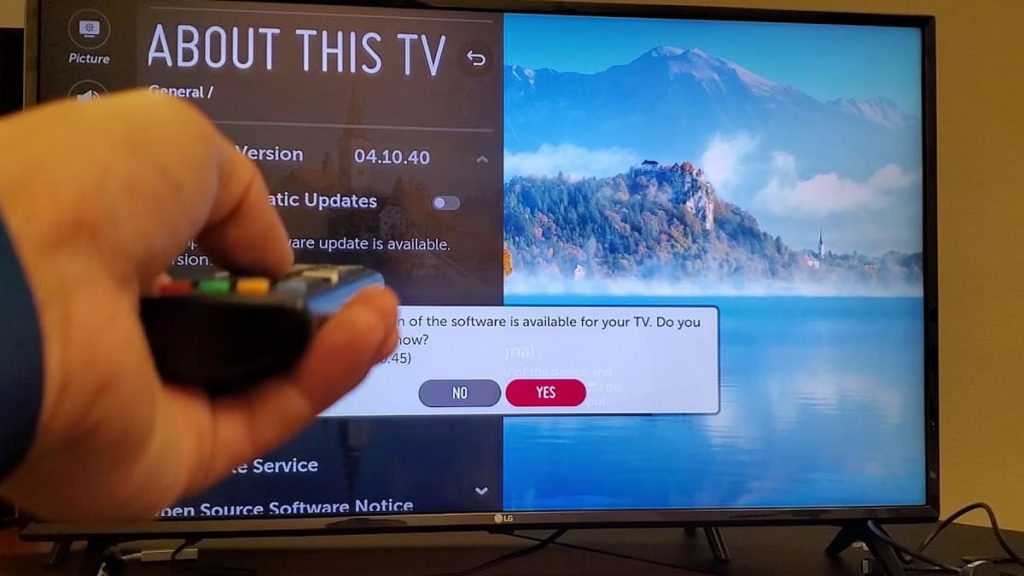 Update the operating system of the LG TV